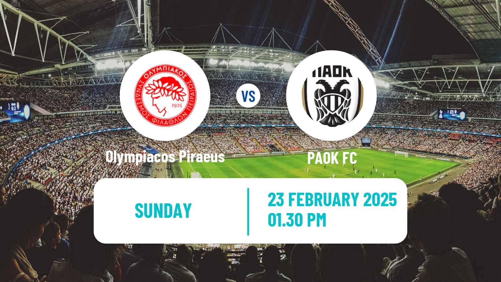 Soccer Greek Super League Olympiacos Piraeus - PAOK