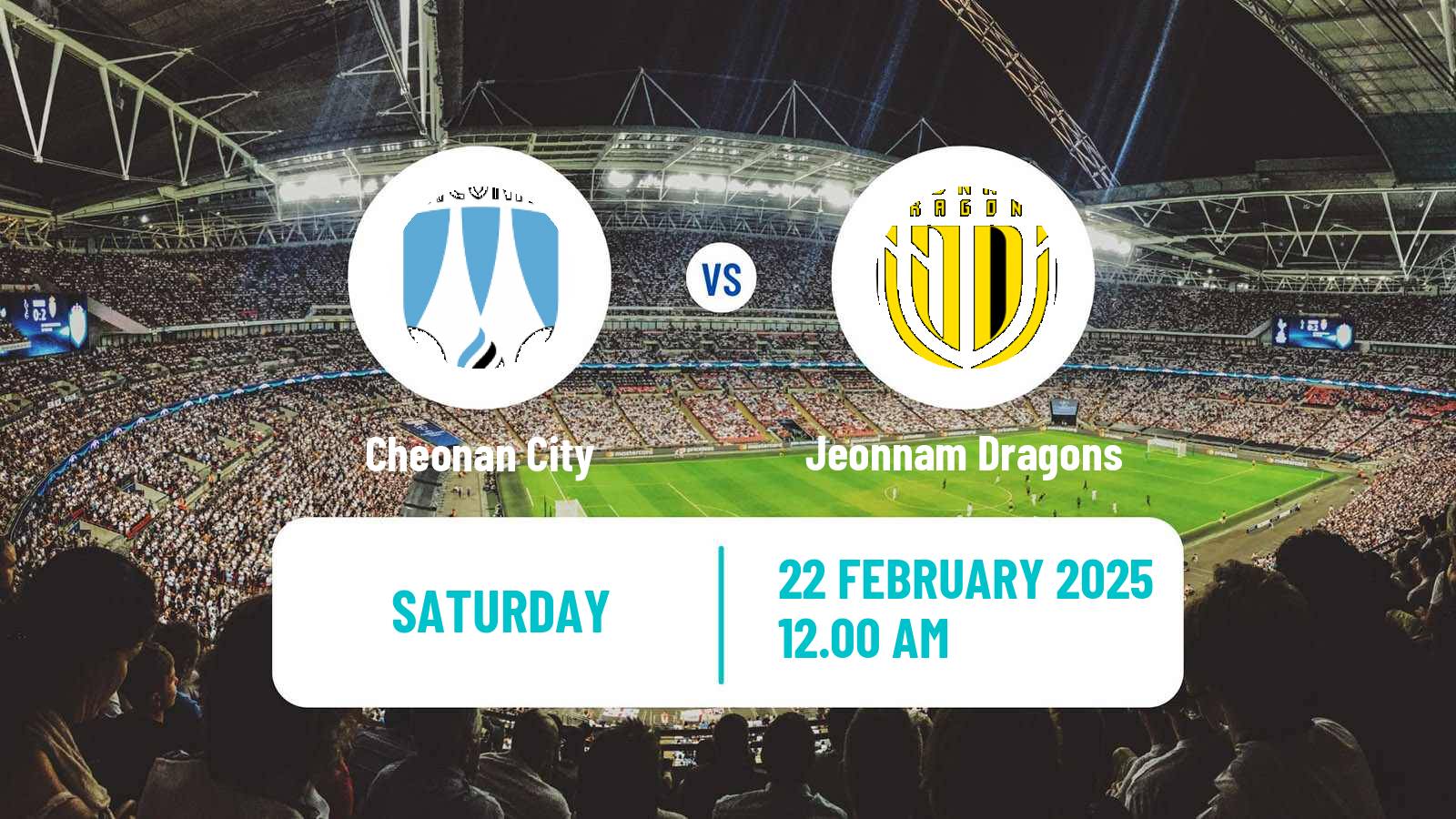 Soccer South Korean K-League 2 Cheonan City - Jeonnam Dragons