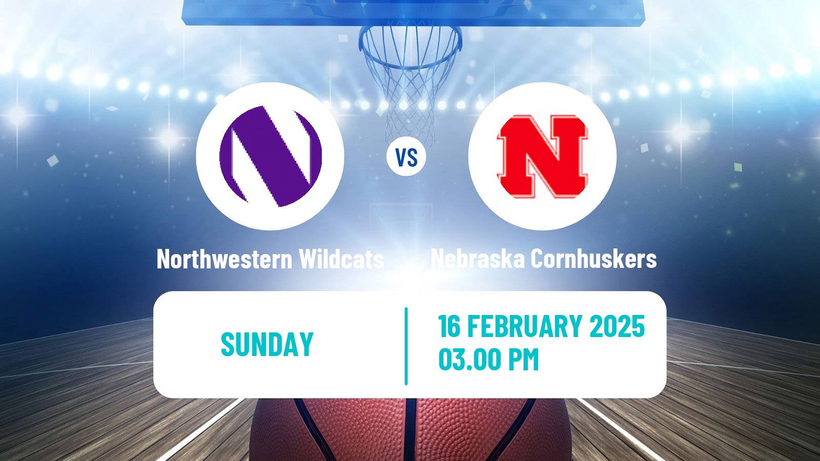 Basketball NCAA College Basketball Northwestern Wildcats - Nebraska Cornhuskers