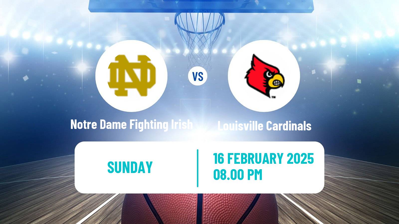 Basketball NCAA College Basketball Notre Dame Fighting Irish - Louisville Cardinals