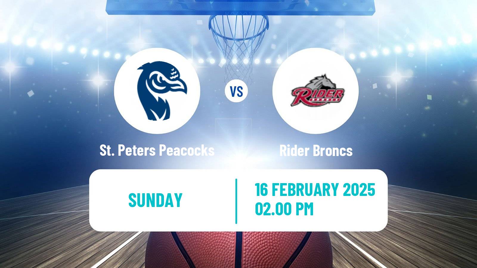 Basketball NCAA College Basketball St. Peters Peacocks - Rider Broncs