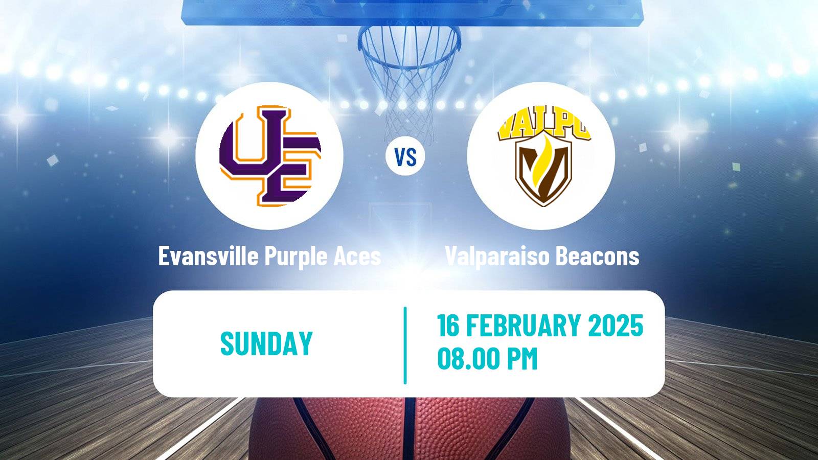 Basketball NCAA College Basketball Evansville Purple Aces - Valparaiso Beacons