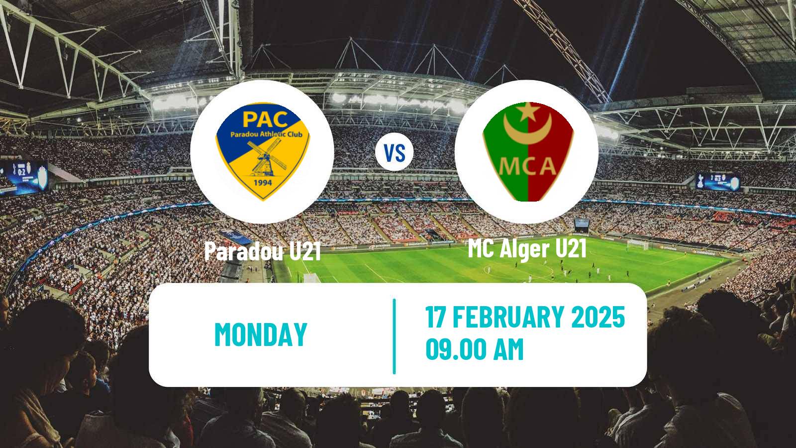 Soccer Algerian Ligue U21 Paradou U21 - MC Alger U21