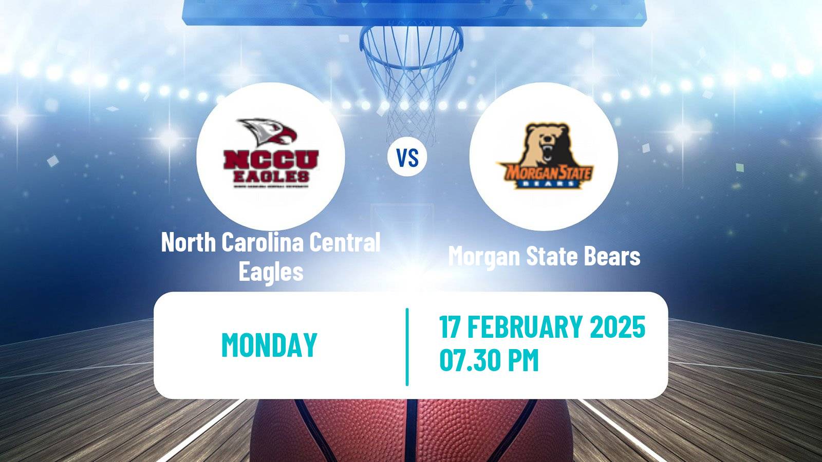 Basketball NCAA College Basketball North Carolina Central Eagles - Morgan State Bears