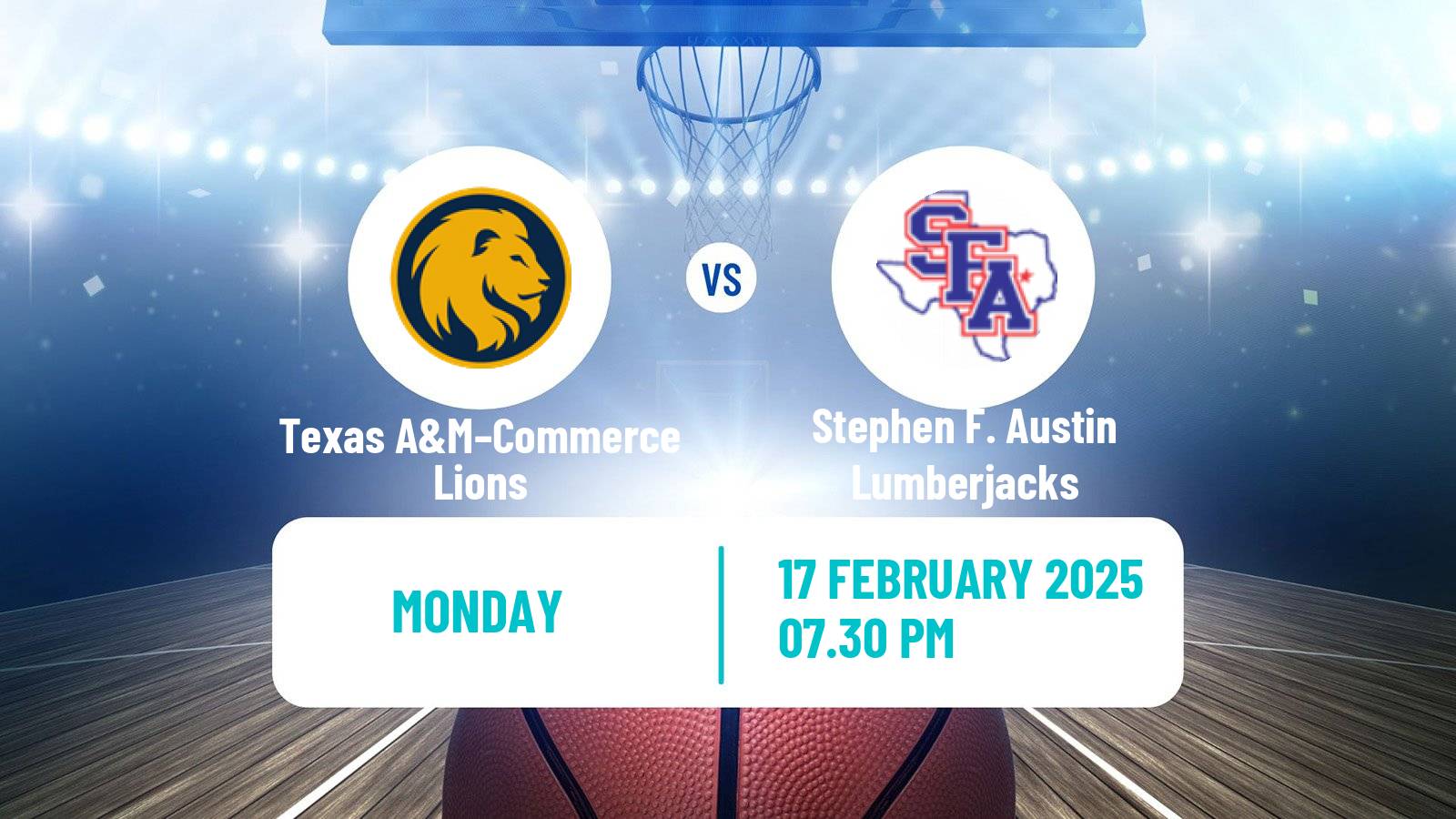 Basketball NCAA College Basketball Texas A&M–Commerce Lions - Stephen F. Austin Lumberjacks