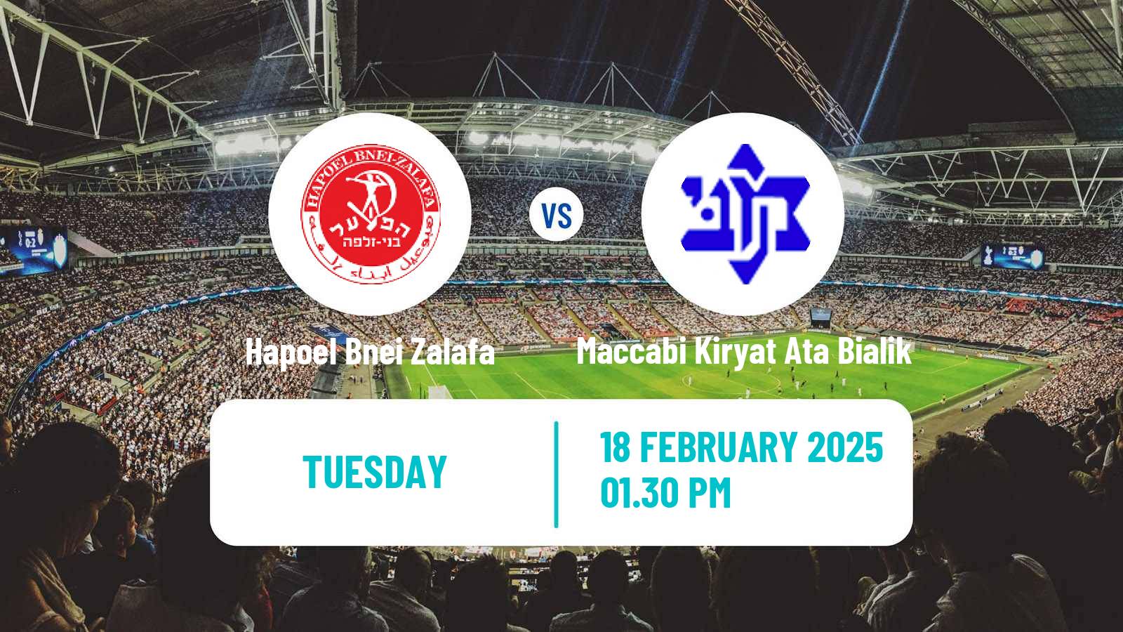 Soccer Israeli Liga Alef North Hapoel Bnei Zalafa - Maccabi Kiryat Ata Bialik