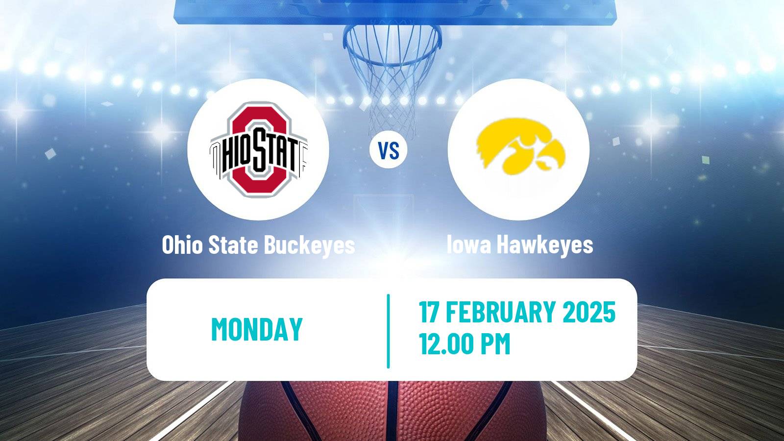 Basketball NCAA College Basketball Women Ohio State Buckeyes - Iowa Hawkeyes