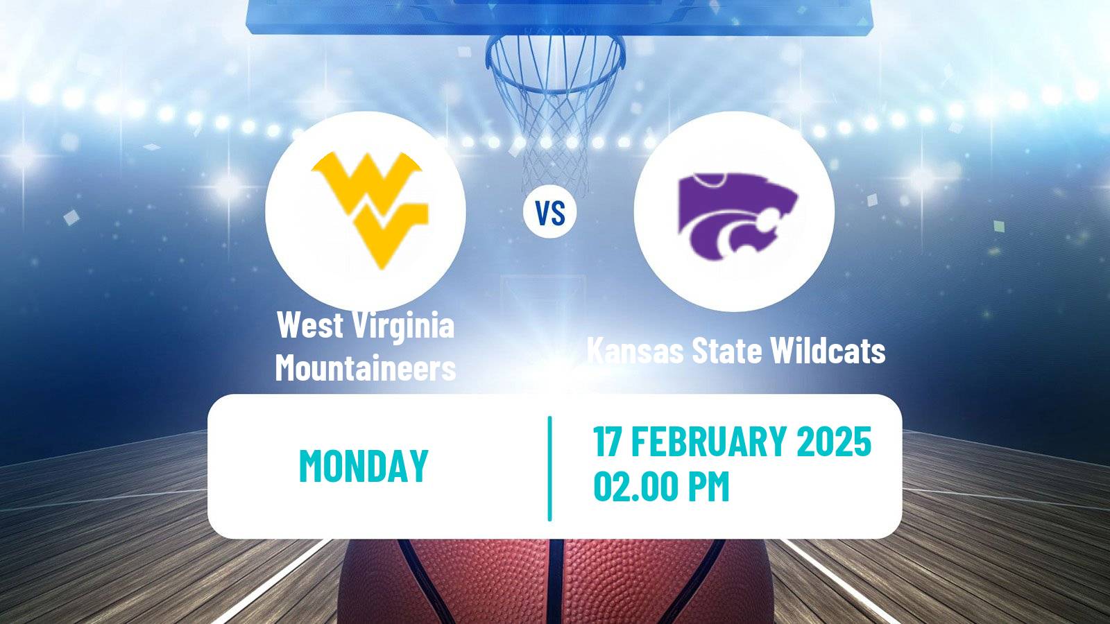 Basketball NCAA College Basketball Women West Virginia Mountaineers - Kansas State Wildcats