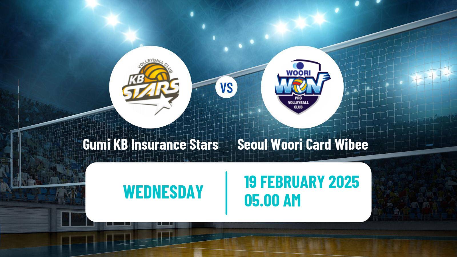 Volleyball South Korean V-League Gumi KB Insurance Stars - Seoul Woori Card Wibee