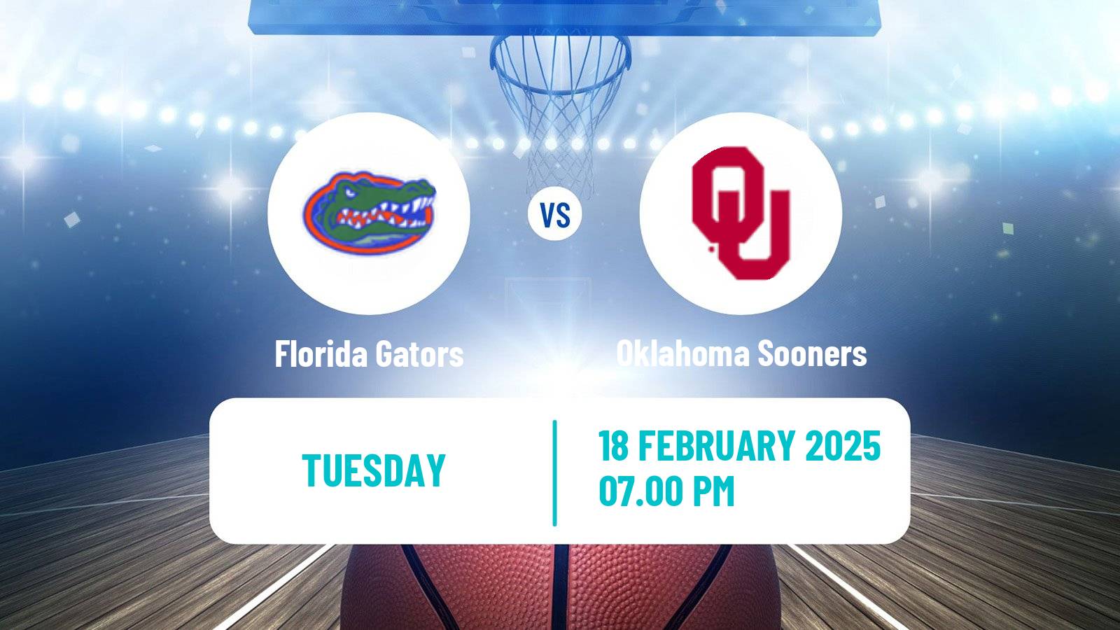 Basketball NCAA College Basketball Florida Gators - Oklahoma Sooners