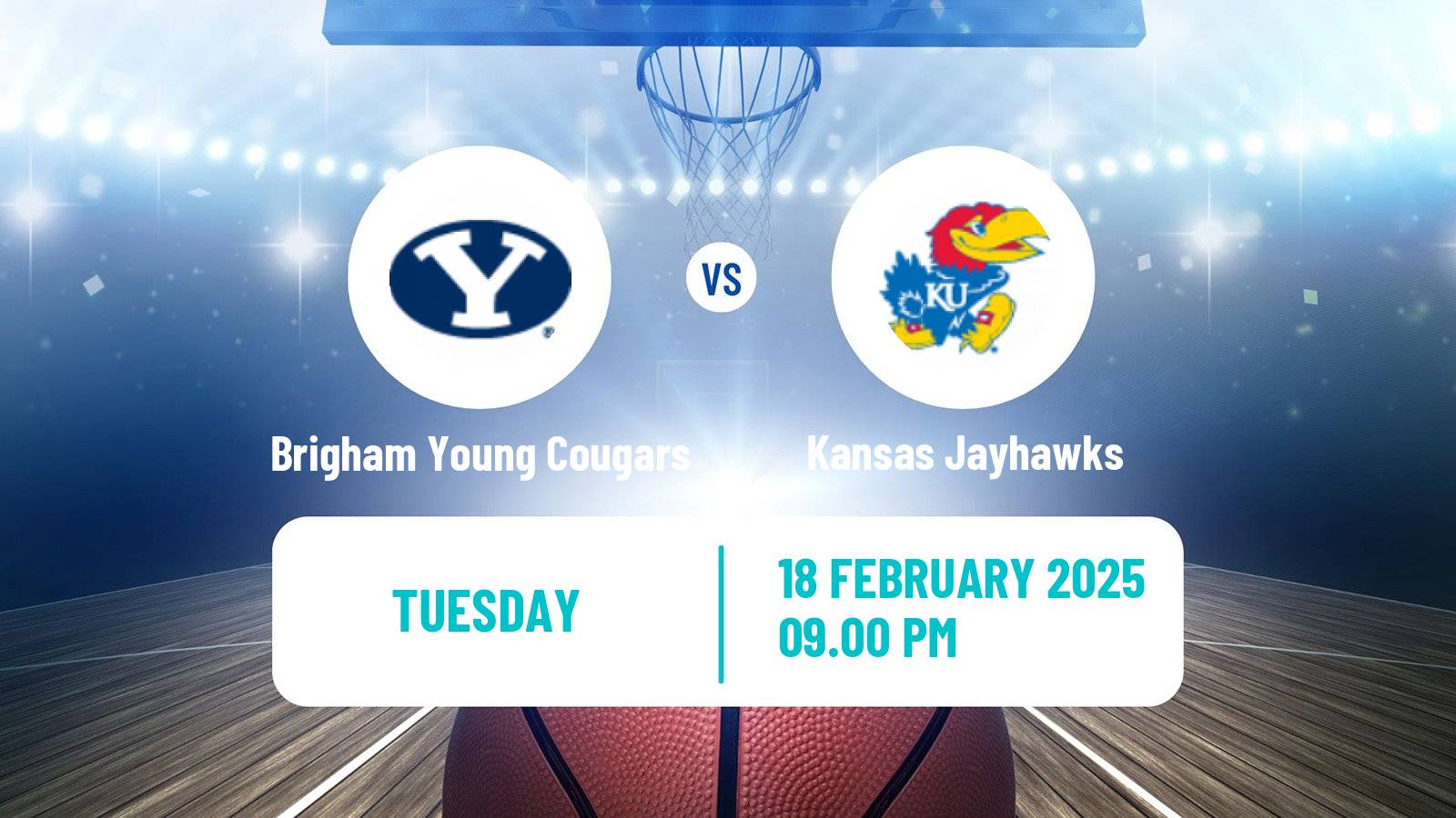 Basketball NCAA College Basketball Brigham Young Cougars - Kansas Jayhawks