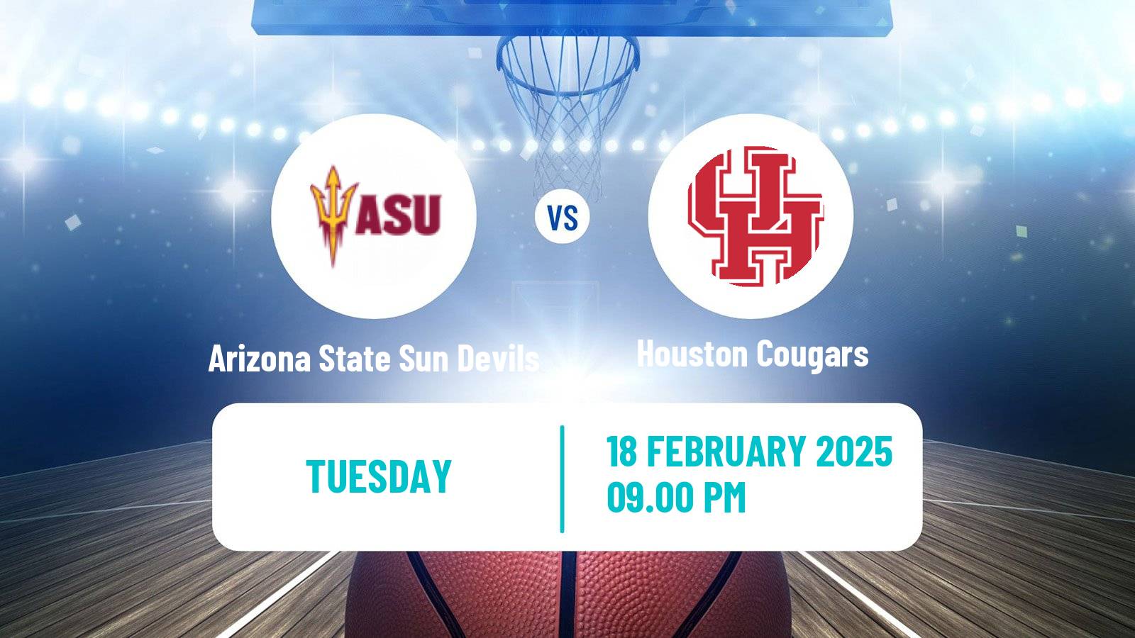 Basketball NCAA College Basketball Arizona State Sun Devils - Houston Cougars