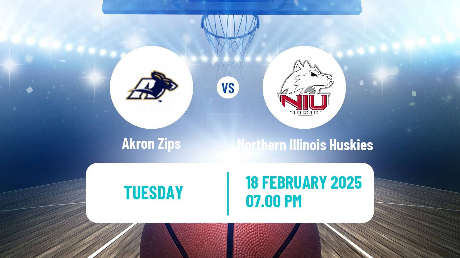 Basketball NCAA College Basketball Akron Zips - Northern Illinois Huskies