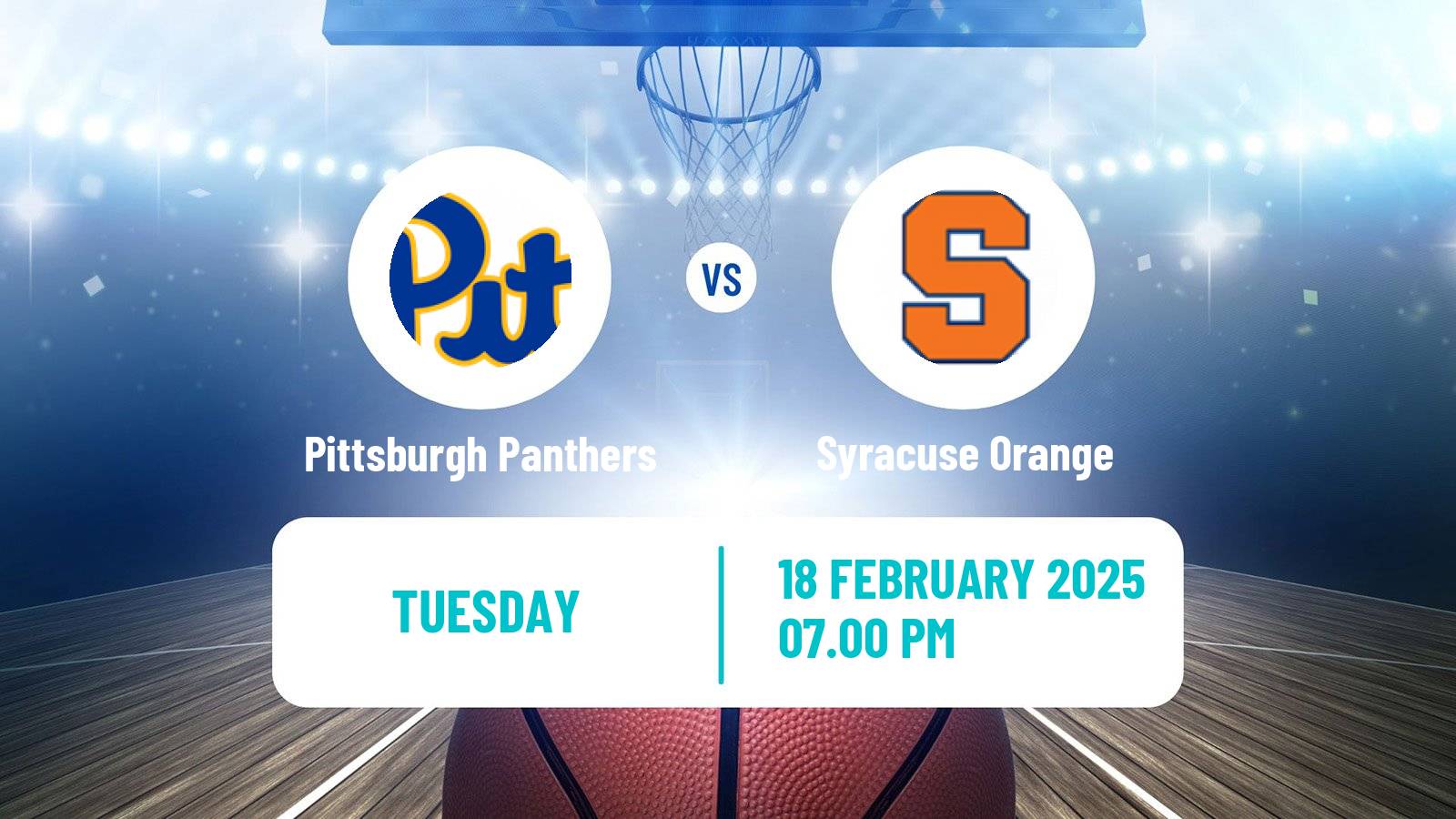 Basketball NCAA College Basketball Pittsburgh Panthers - Syracuse Orange