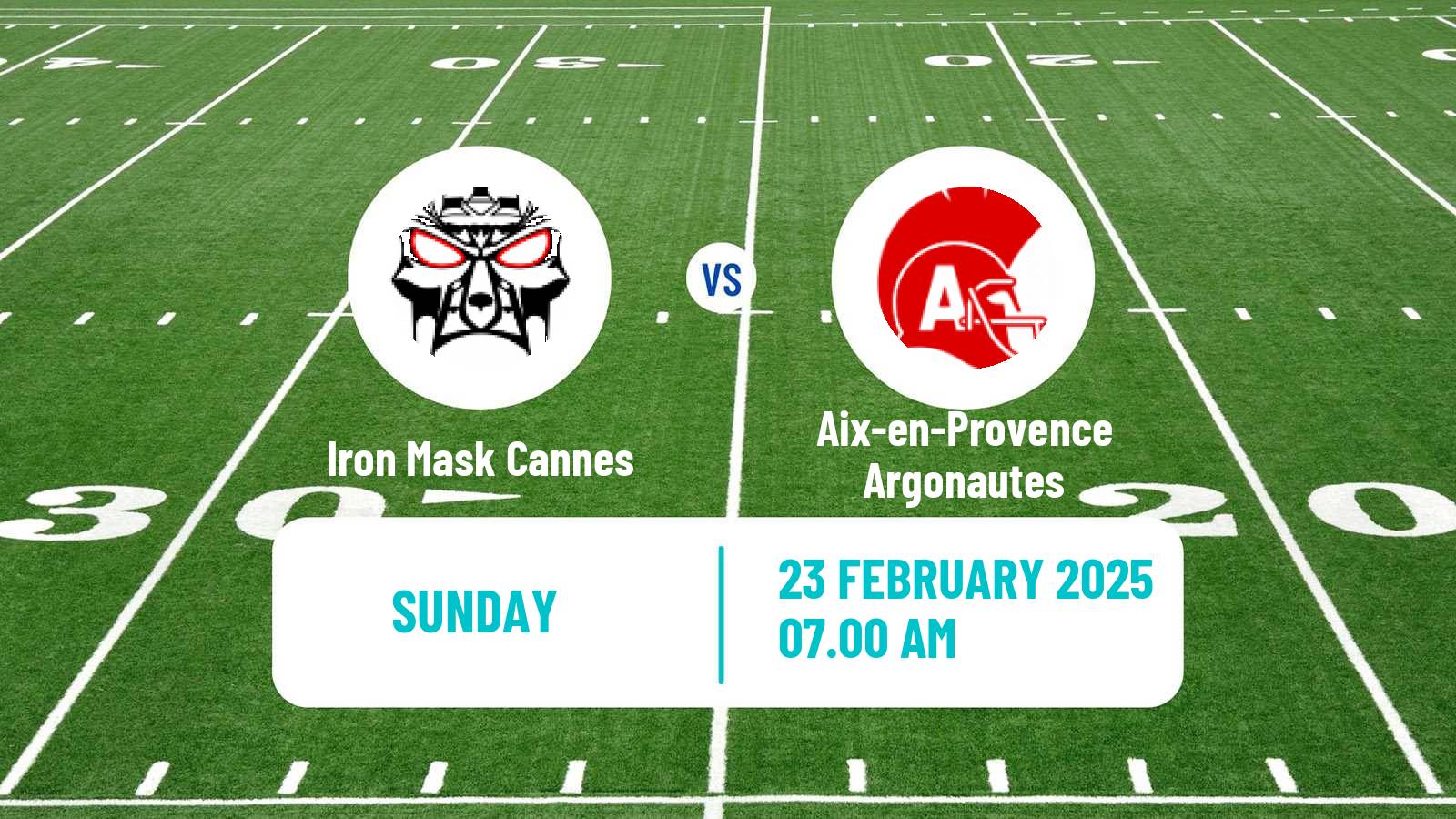 American football French Championnat Elite American Football Iron Mask Cannes - Aix-en-Provence Argonautes