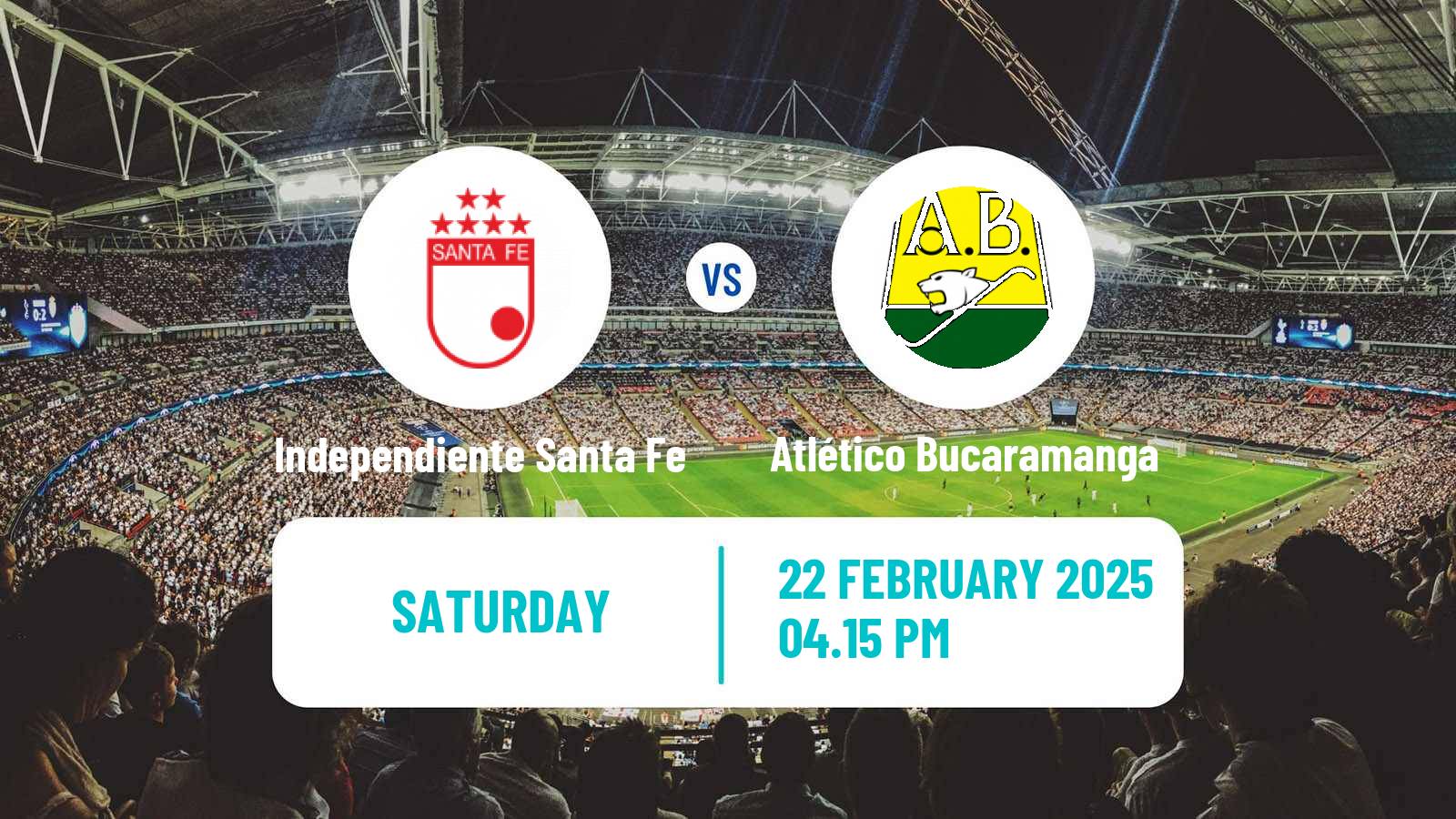 Soccer Colombian Primera A Independiente Santa Fe - Atlético Bucaramanga