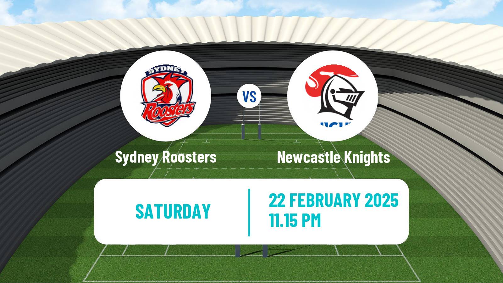 Rugby league Australian NRL Sydney Roosters - Newcastle Knights