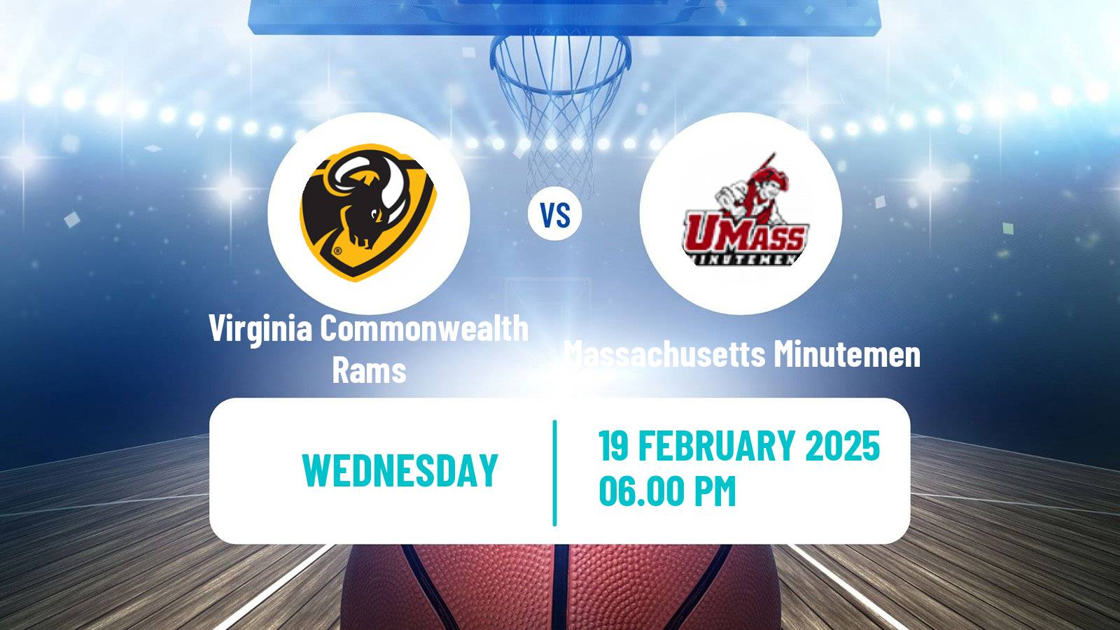 Basketball NCAA College Basketball Virginia Commonwealth Rams - Massachusetts Minutemen