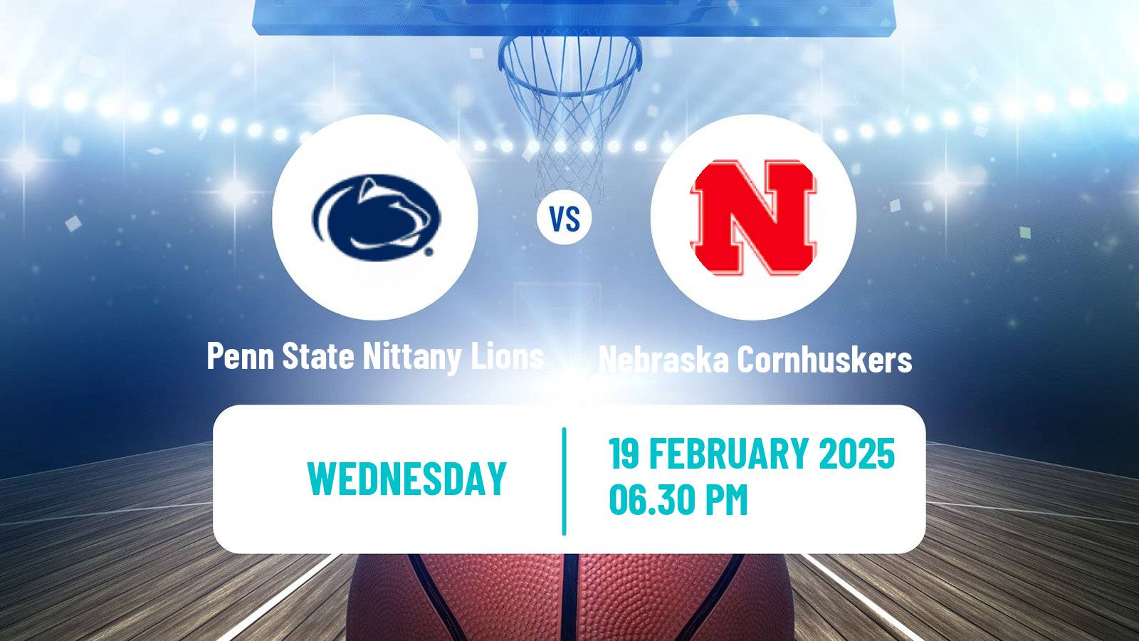 Basketball NCAA College Basketball Penn State Nittany Lions - Nebraska Cornhuskers