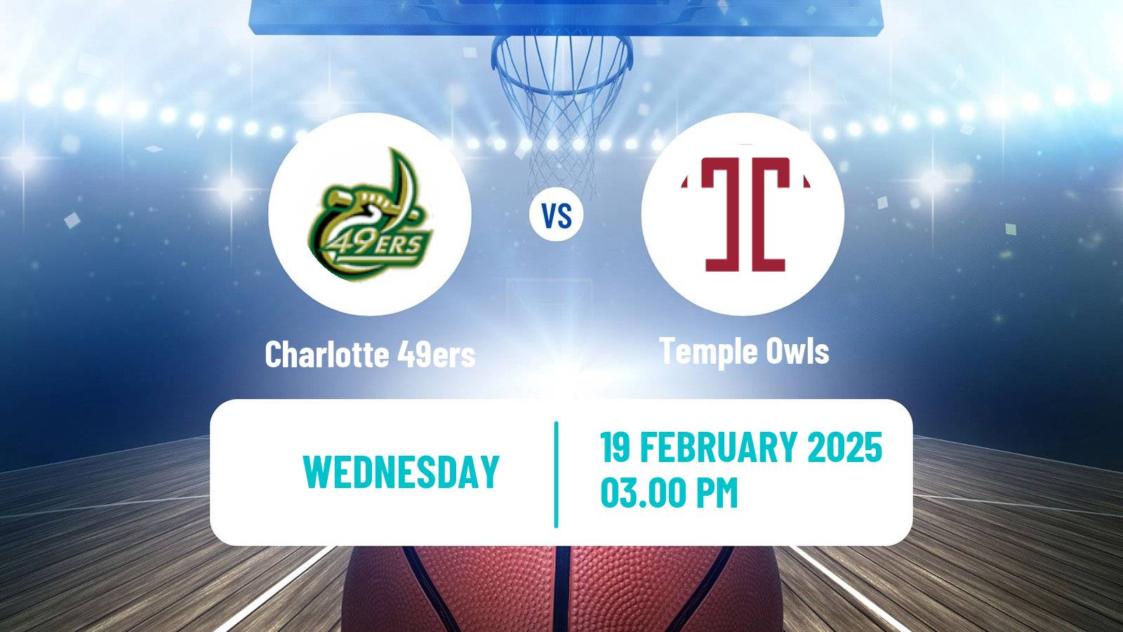 Basketball NCAA College Basketball Charlotte 49ers - Temple Owls