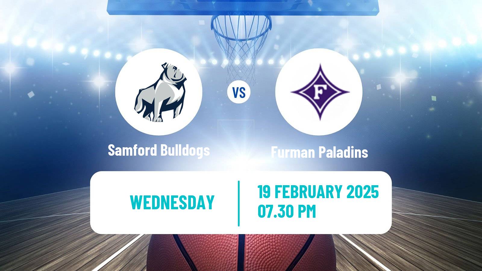 Basketball NCAA College Basketball Samford Bulldogs - Furman Paladins