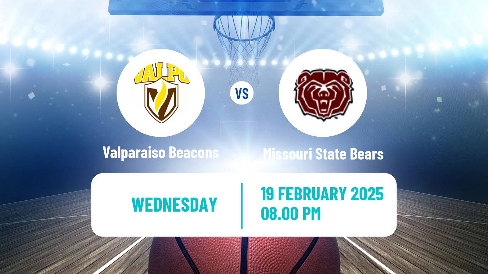 Basketball NCAA College Basketball Valparaiso Beacons - Missouri State Bears