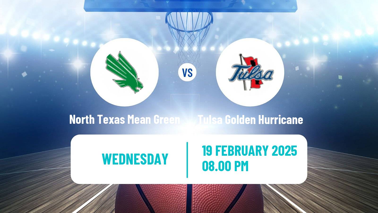 Basketball NCAA College Basketball North Texas Mean Green - Tulsa Golden Hurricane