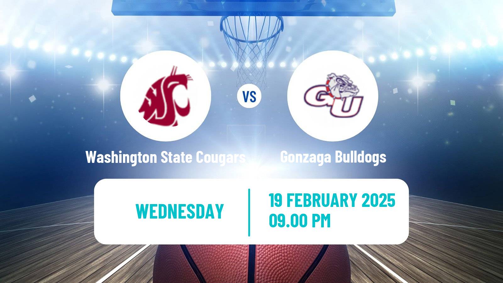 Basketball NCAA College Basketball Washington State Cougars - Gonzaga Bulldogs