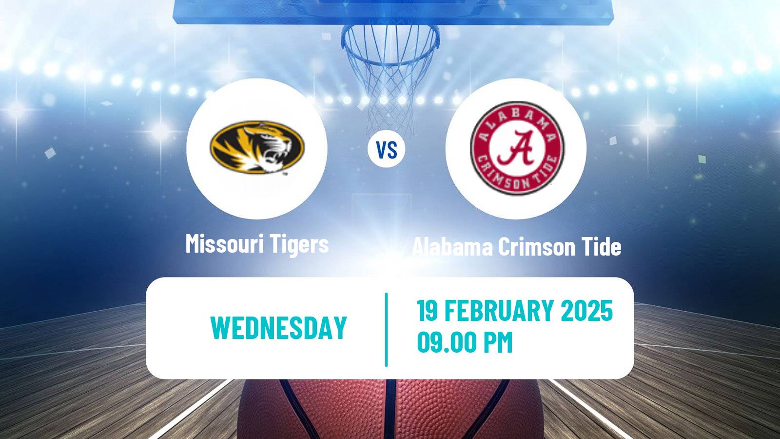 Basketball NCAA College Basketball Missouri Tigers - Alabama Crimson Tide