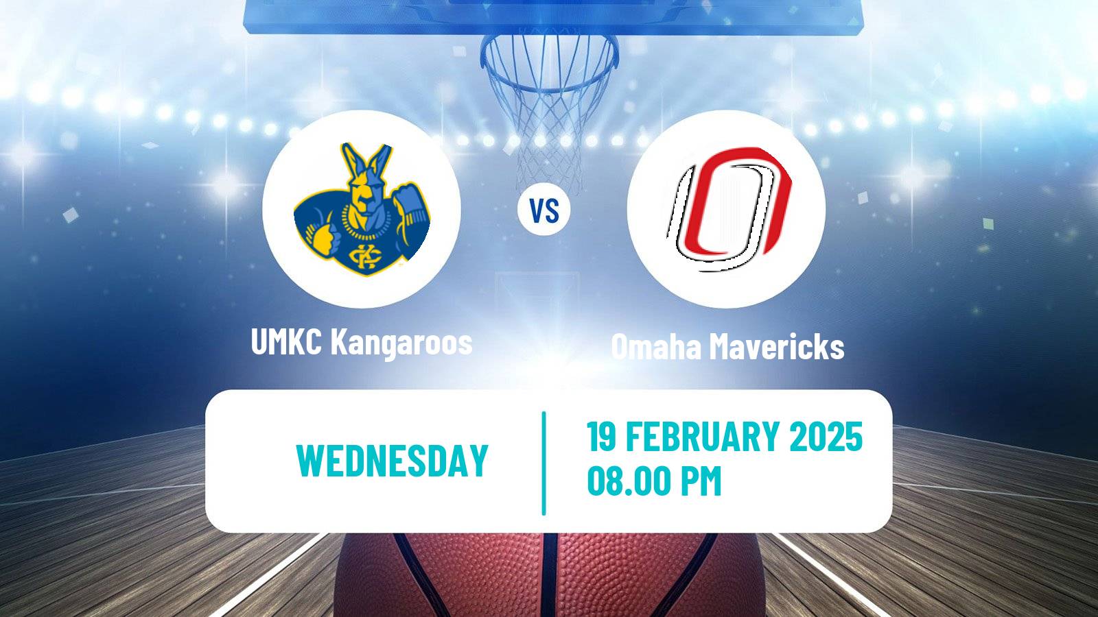 Basketball NCAA College Basketball UMKC Kangaroos - Omaha Mavericks