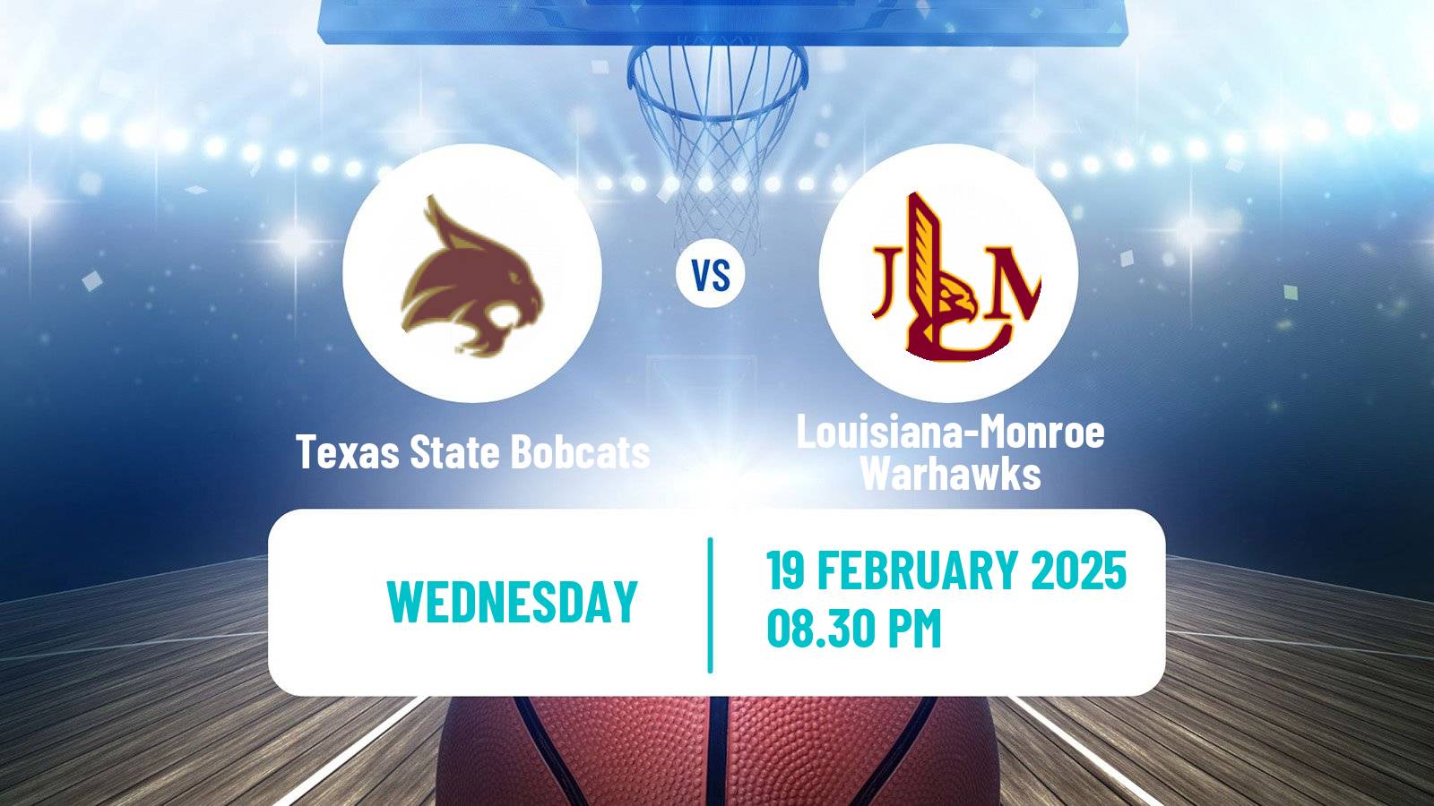 Basketball NCAA College Basketball Texas State Bobcats - Louisiana-Monroe Warhawks