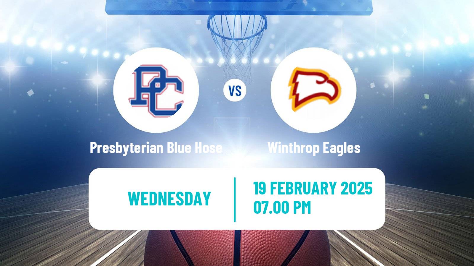 Basketball NCAA College Basketball Presbyterian Blue Hose - Winthrop Eagles