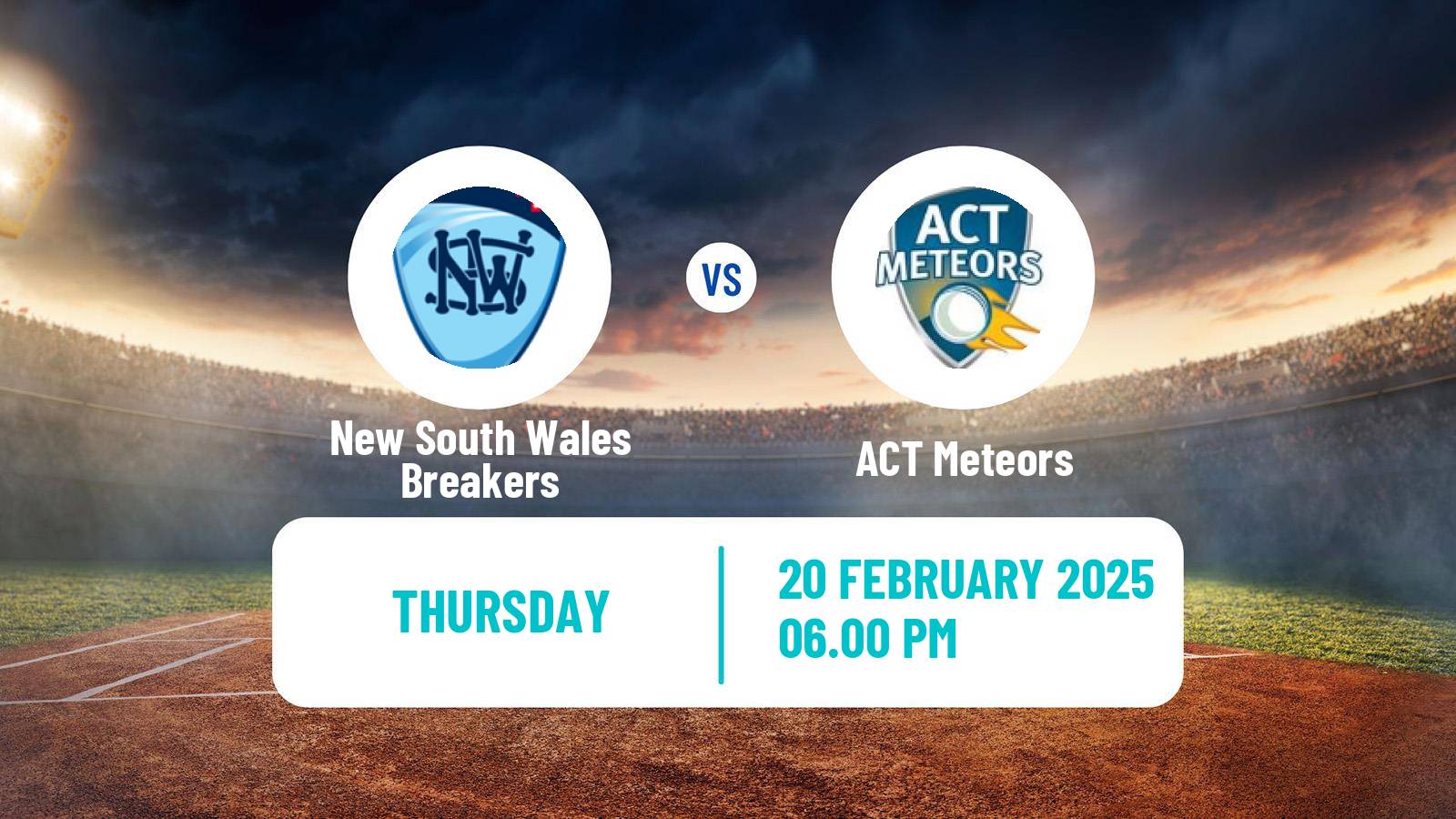 Cricket Australian National League Cricket Women New South Wales Breakers - ACT Meteors