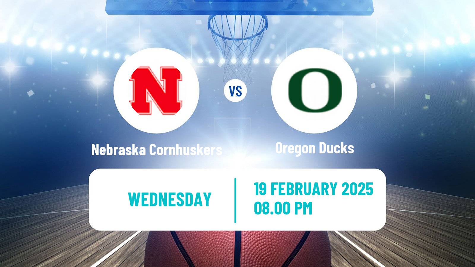 Basketball NCAA College Basketball Women Nebraska Cornhuskers - Oregon Ducks