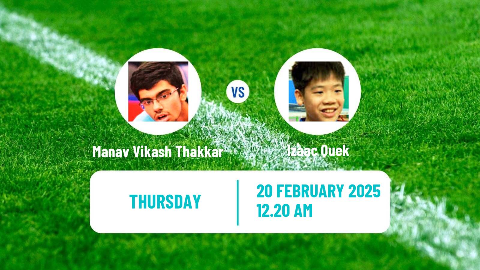 Table tennis Asian Cup Men Manav Vikash Thakkar - Izaac Quek