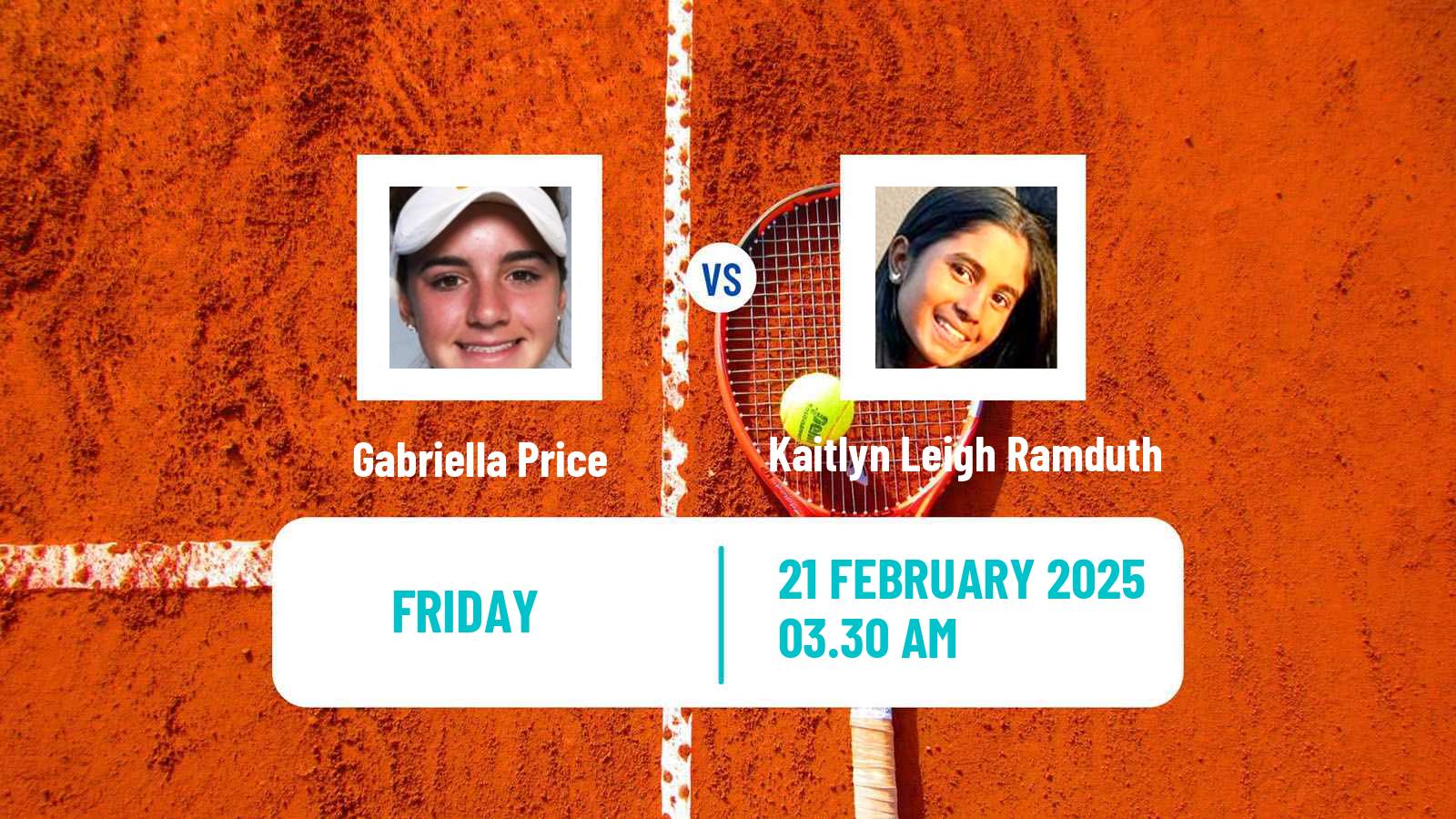 Tennis ITF W15 Pretoria Women Gabriella Price - Kaitlyn Leigh Ramduth