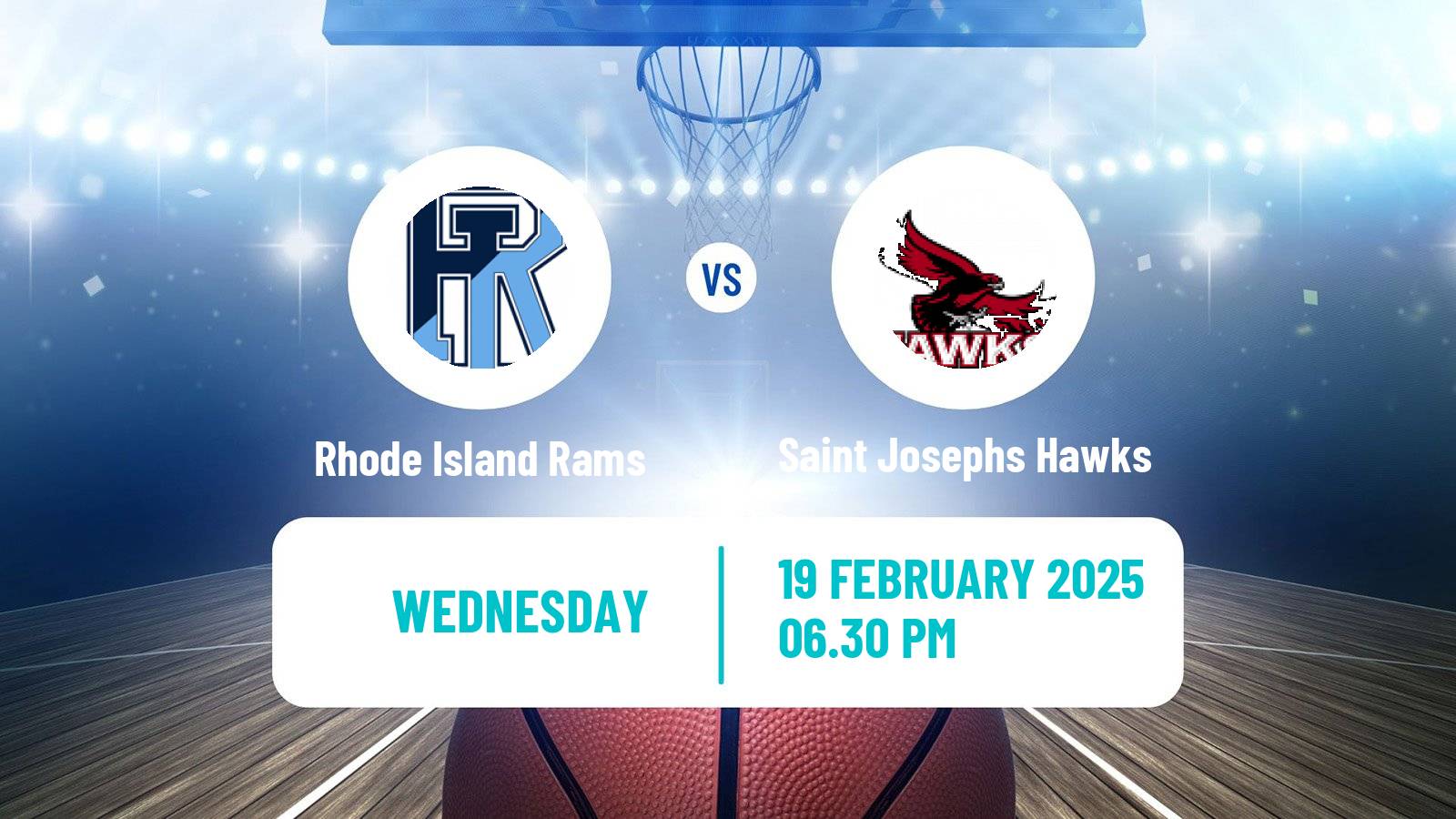 Basketball NCAA College Basketball Women Rhode Island Rams - Saint Josephs Hawks