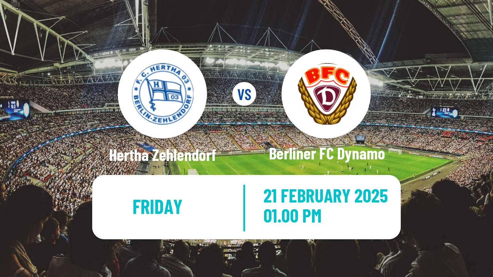 Soccer German Regionalliga Nordost Hertha Zehlendorf - Berliner FC Dynamo