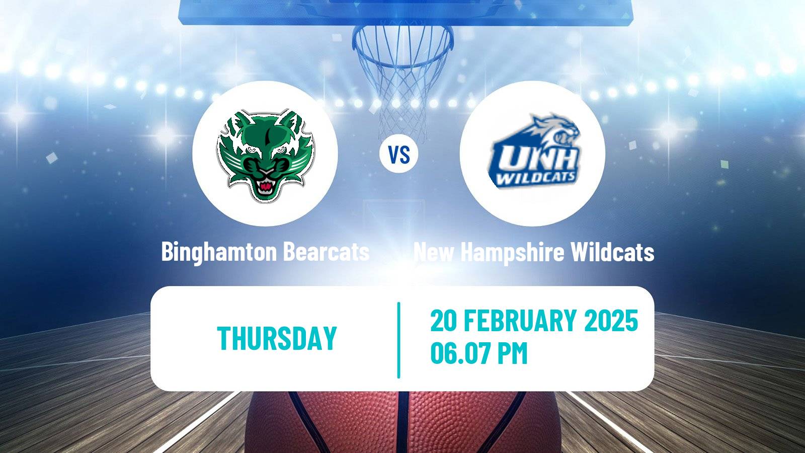 Basketball NCAA College Basketball Binghamton Bearcats - New Hampshire Wildcats