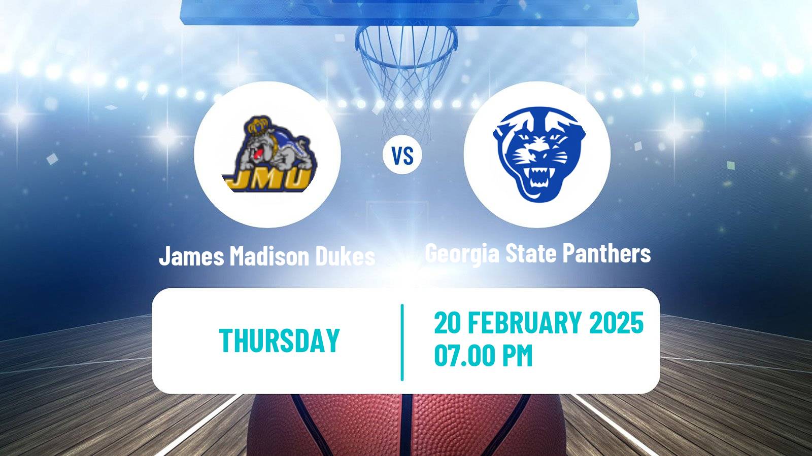 Basketball NCAA College Basketball James Madison Dukes - Georgia State Panthers