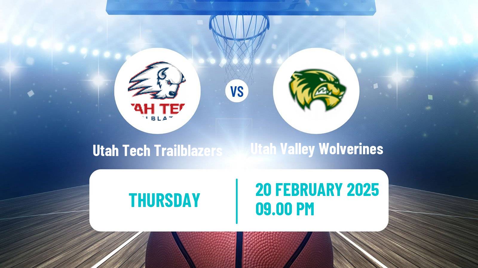 Basketball NCAA College Basketball Utah Tech Trailblazers - Utah Valley Wolverines