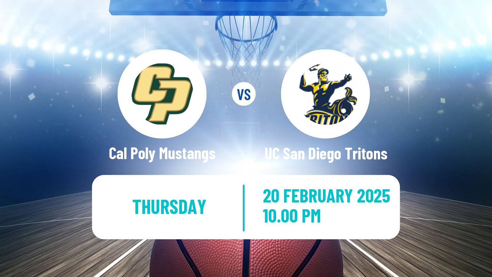 Basketball NCAA College Basketball Cal Poly Mustangs - UC San Diego Tritons