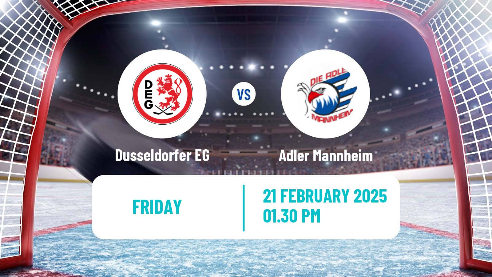 Hockey German Ice Hockey League Dusseldorfer EG - Adler Mannheim