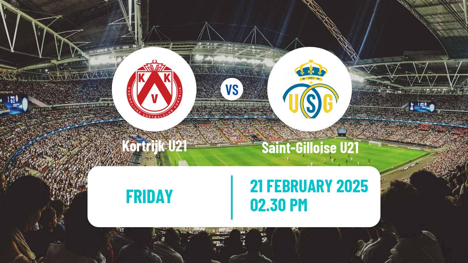 Soccer Belgian Pro League U21 Kortrijk U21 - Saint-Gilloise U21