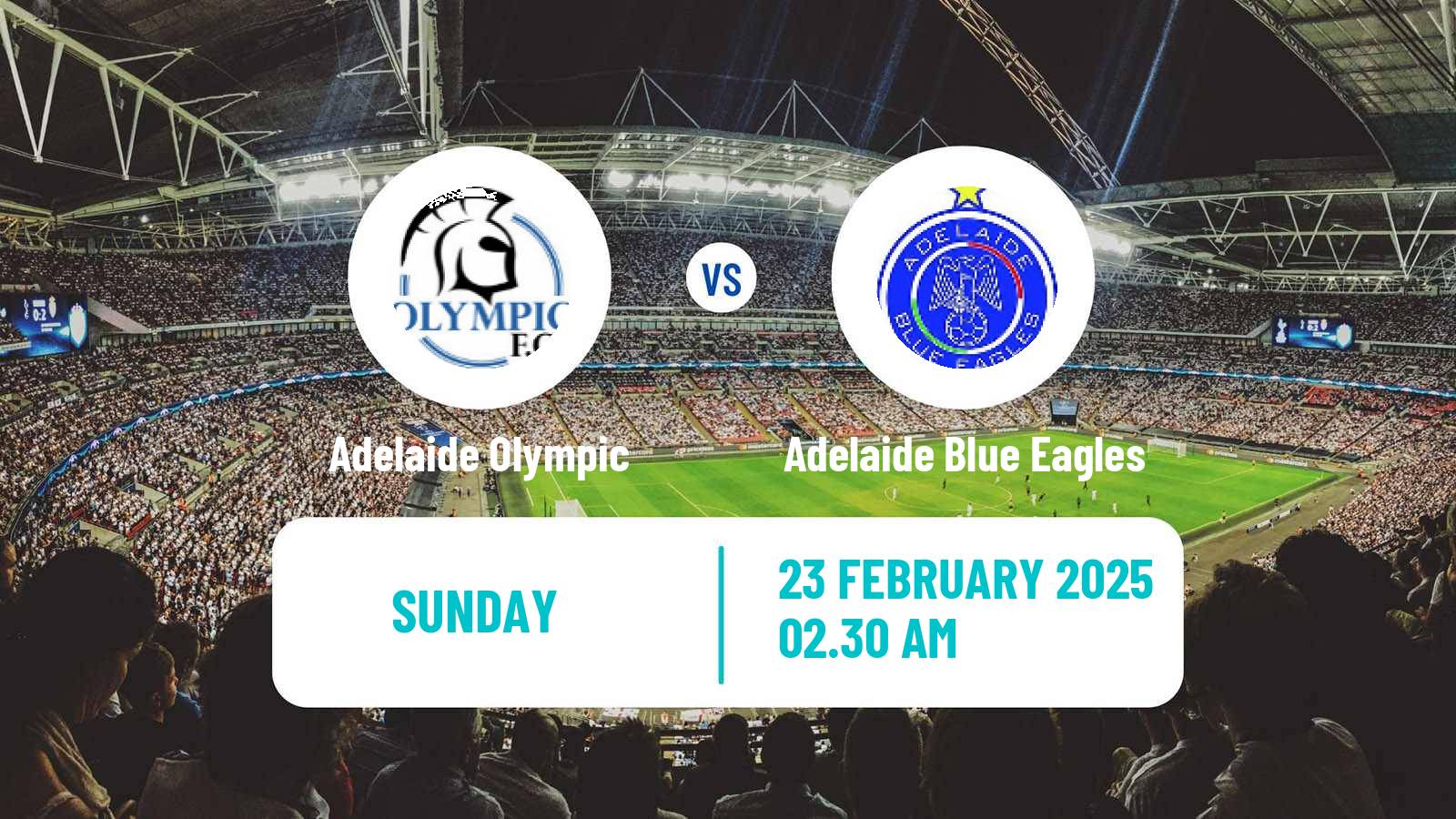 Soccer Australian SA State League Adelaide Olympic - Adelaide Blue Eagles