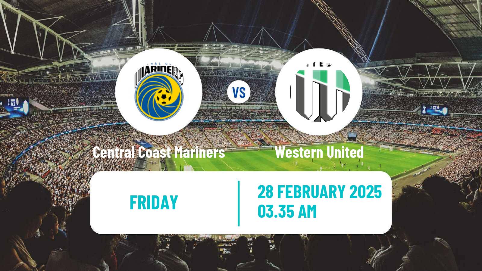 Soccer Australian A-League Central Coast Mariners - Western United