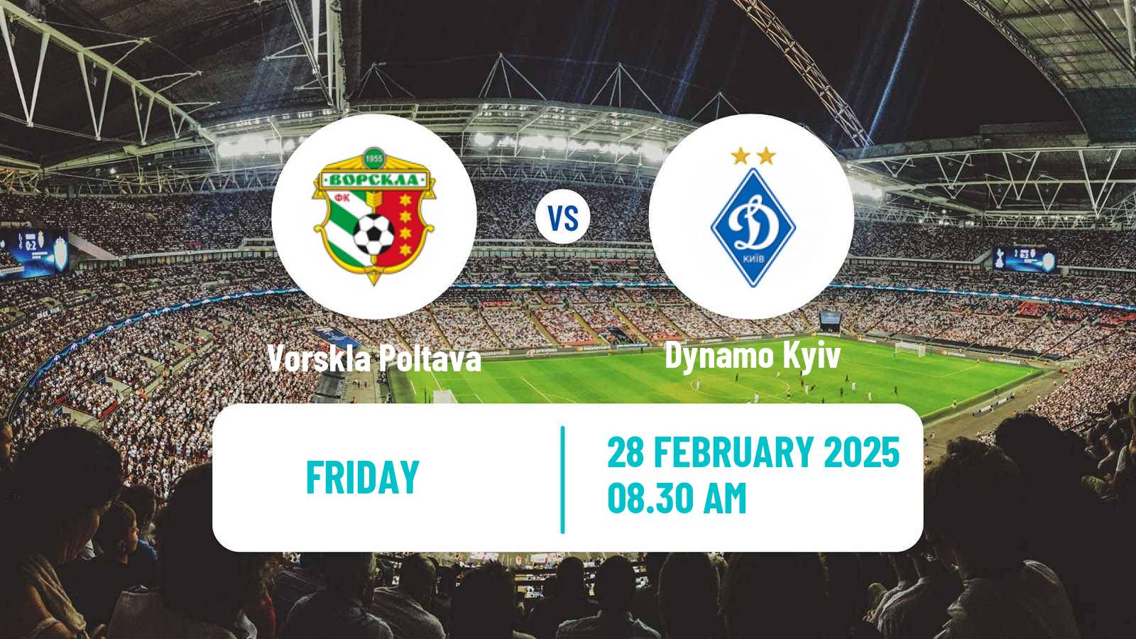 Soccer Ukrainian Premier League Vorskla Poltava - Dynamo Kyiv