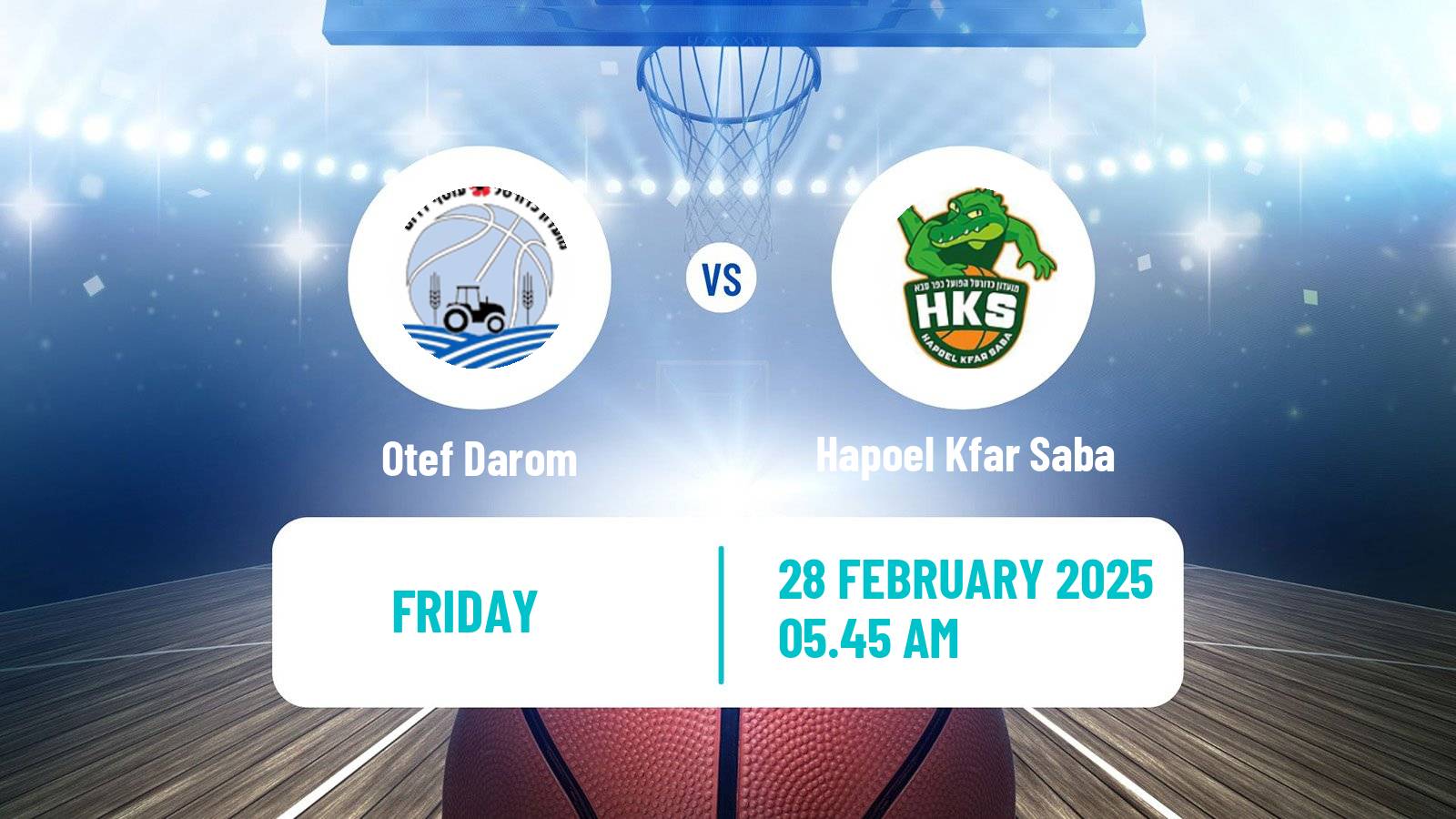 Basketball Israeli Liga Leumit Basketball Otef Darom - Hapoel Kfar Saba