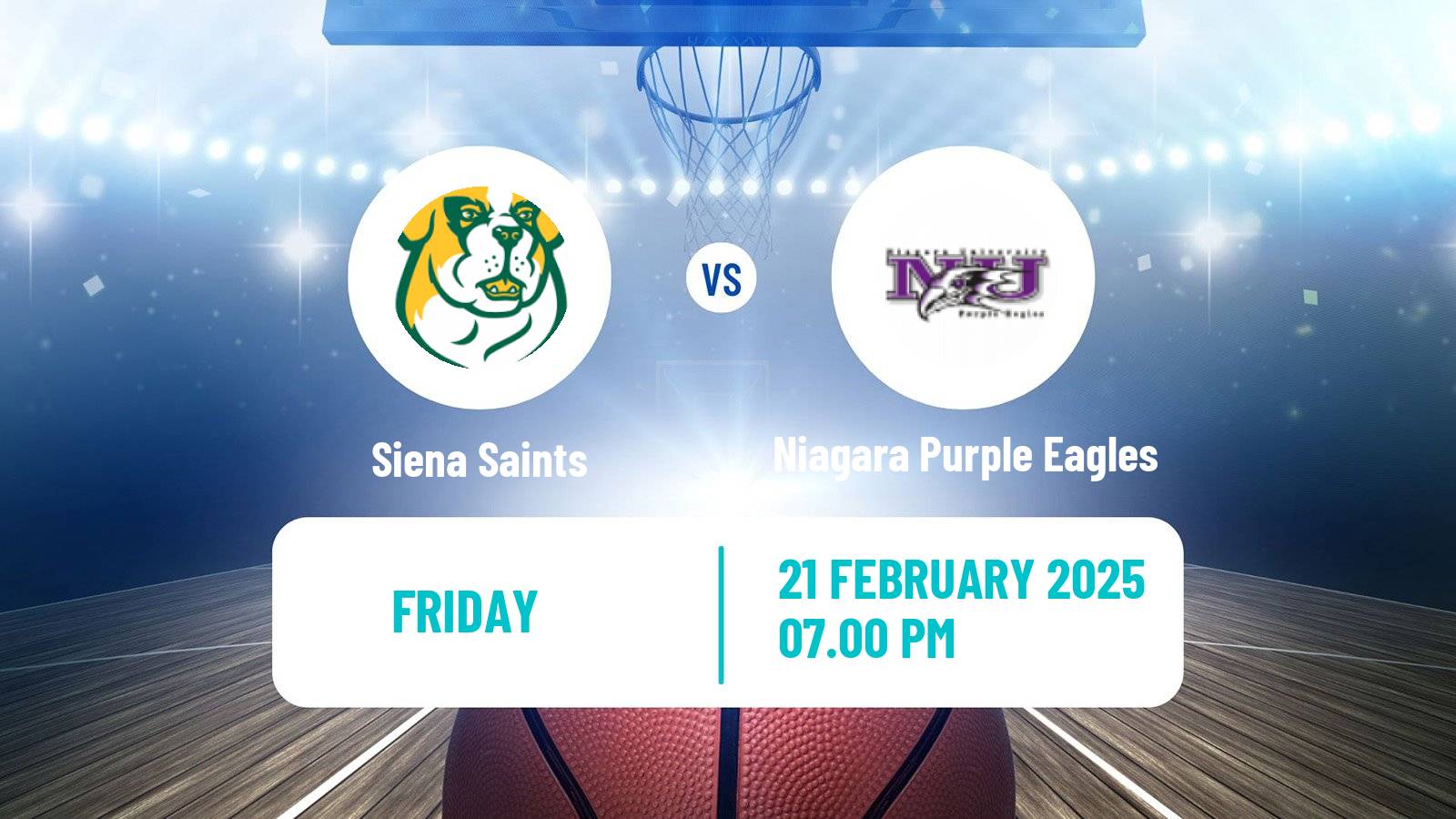 Basketball NCAA College Basketball Siena Saints - Niagara Purple Eagles