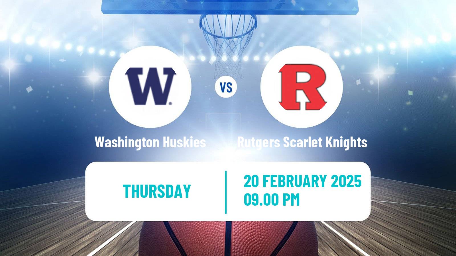 Basketball NCAA College Basketball Women Washington Huskies - Rutgers Scarlet Knights